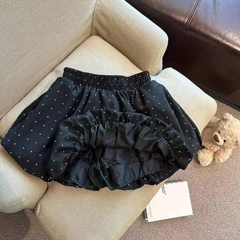 2026 New High Waist Cloud Bubble Puffy Skirt Women's Flower Bud Short Skirt Spring And Summer Polka Dot Half Skirt Elegant