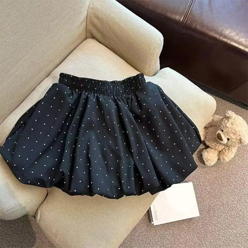 2026 New High Waist Cloud Bubble Puffy Skirt Women's Flower Bud Short Skirt Spring And Summer Polka Dot Half Skirt Elegant