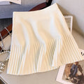 Gray Pleated Mini Skirts Sweet Knitted Skirts Sweet Elastic Waist Casual Youthful For Women's New In Clothing Solid Short Dress