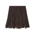 YENKYE New 2026 Asymmetric Hem A-line Mini Ruffled Skirt Women High Waist Holiday Summer Chiffon Skirts