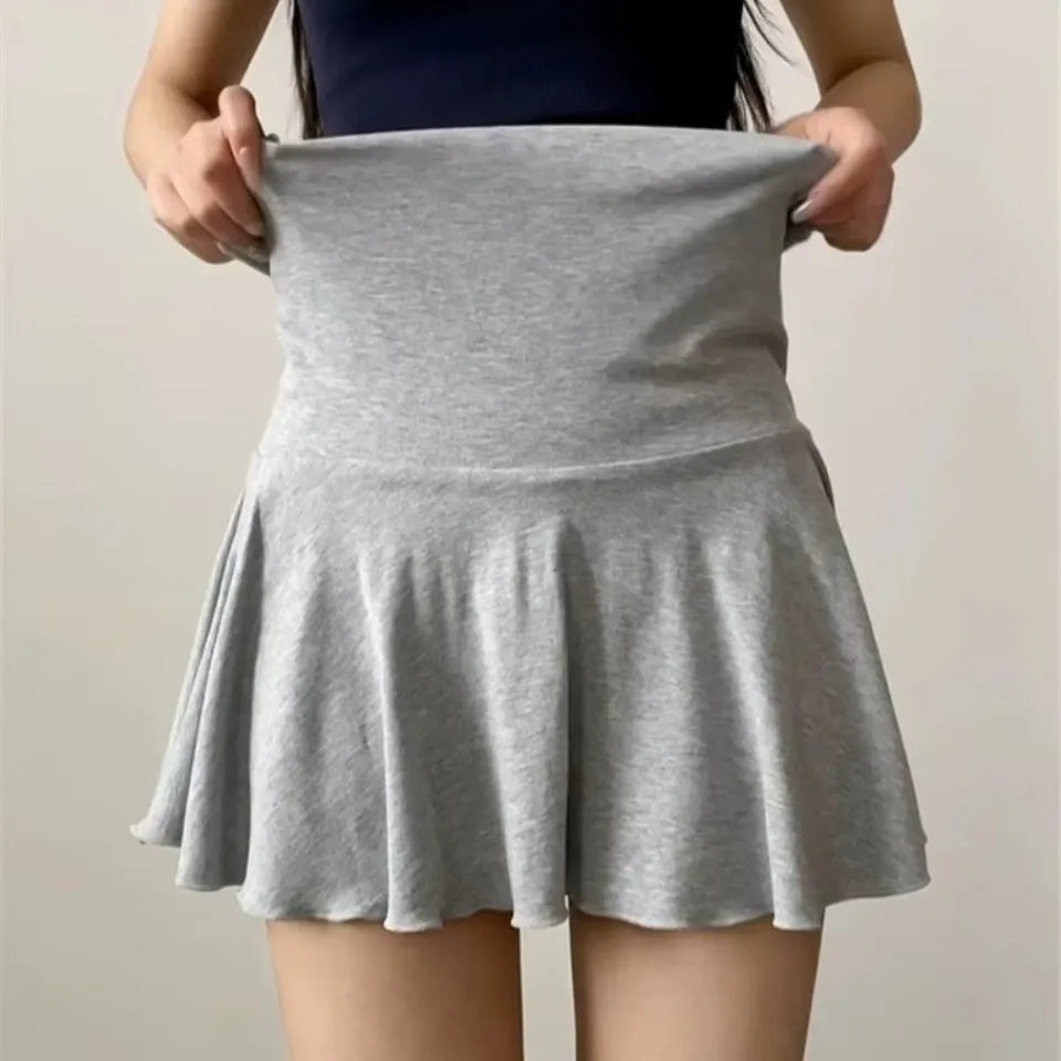 Waist-Flipping Ruched Skirts High Waist High Elasticity Women Short Dress Prevent Exposure Athletic Short Skirt For Golf Sports