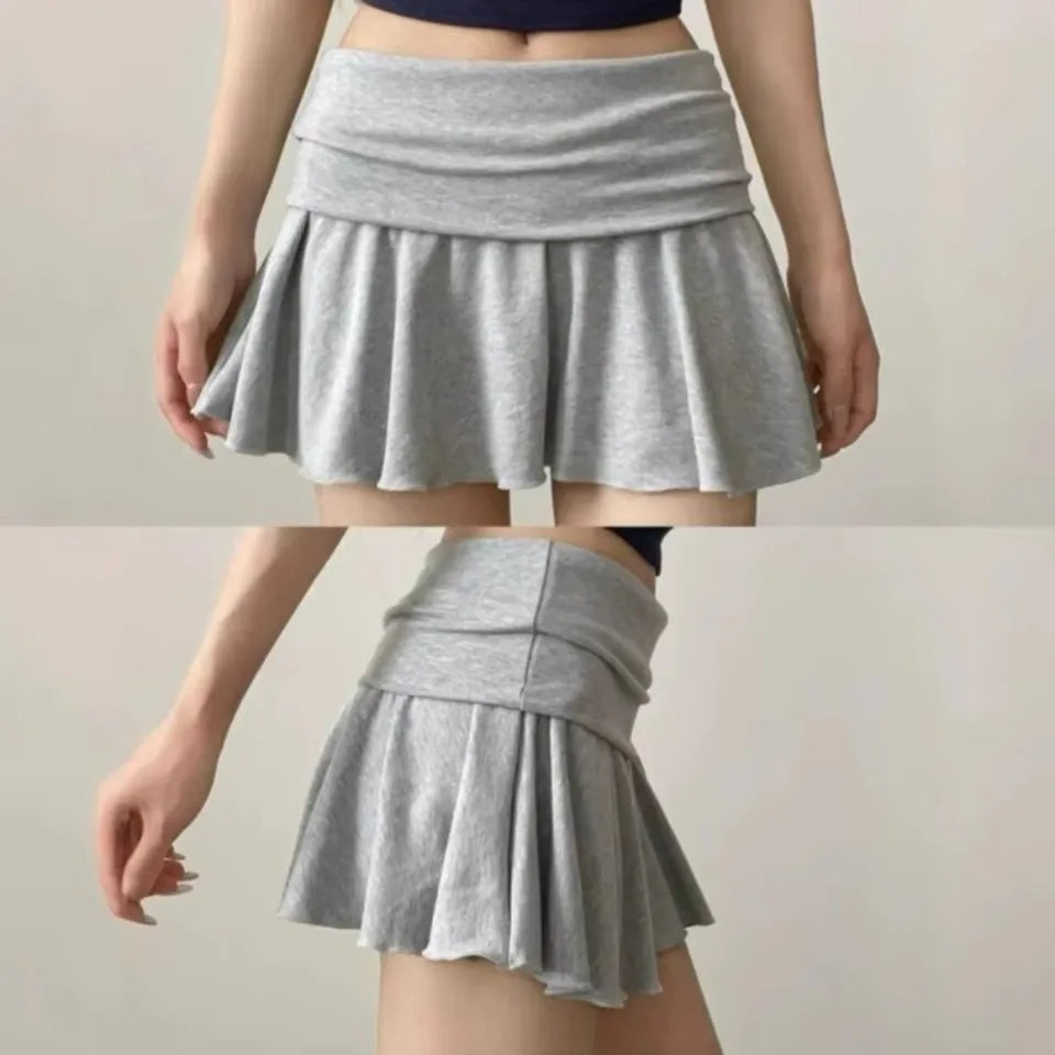 Waist-Flipping Ruched Skirts High Waist High Elasticity Women Short Dress Prevent Exposure Athletic Short Skirt For Golf Sports