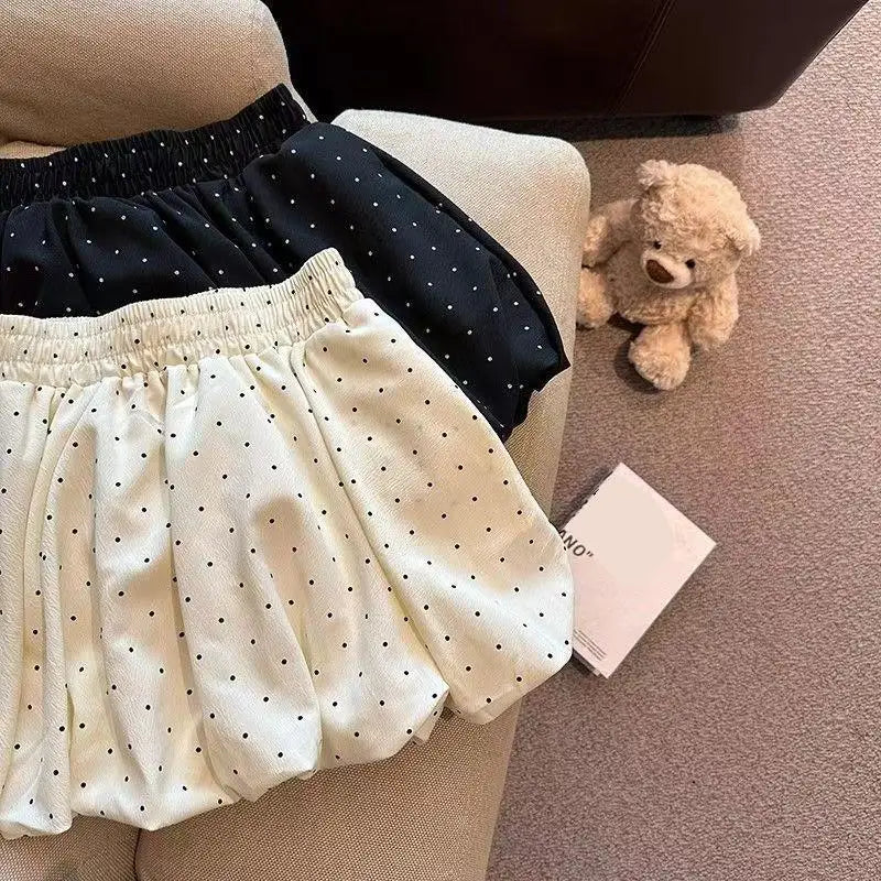 2026 New High Waist Cloud Bubble Puffy Skirt Women's Flower Bud Short Skirt Spring And Summer Polka Dot Half Skirt Elegant